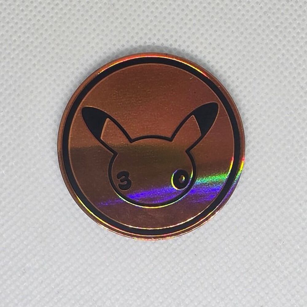 Pokemon 30th Celebrations Nintendo Pikachu Holo Plastic Coin Token Counter